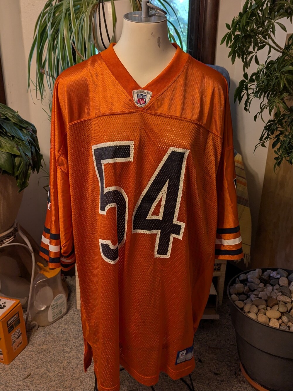 Vtg NFL Equipment Chicago Bears Urlacher 54 Mesh Sz2xl Never Worn Orange Blue